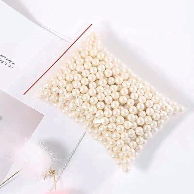 Makeup Brush Holder Vintage Glass Handmade Organizer with White Pearls for Nail Brush, Vanity, Bathroom, Dresser, Countertop - Gold
