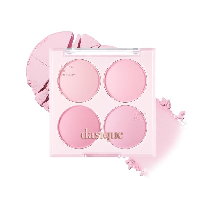 Dasique Blending Mood Cheek #08 Blueberry Sorbet | 4 Blendable Shades in Lightweight Smooth Powder | Vegan | Blush