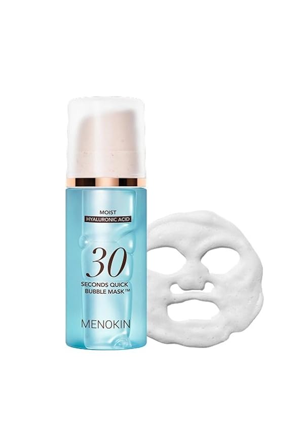 MENOKIN 30 Seconds Quick Bubble Mask [MOIST] - [Hyaluronic Acid] in Micro-bubbles, 8 Types for 96% Moisture Improvement, Deep Hydration, Niacinamide, Korean Skin Care Essential, 70 Uses, 3.21 fl.oz