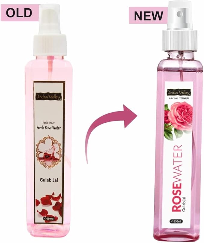 INDUS VALLEY Rosewater - Refreshing Face Mist with Damask Rose, All Skin Types - Hydrating Rose Water Spray for Glowing Skin Care - No Dyes or Alcohol, Hypoallergenic, Vegan 8.451fl. oz