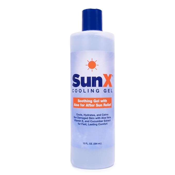 CoreTex Sun X After Sun Relief Cooling Gel - 12oz Bottle of USA-Made Lidocaine-Free Aloe Vera Based After Sun Gel w/Vitamin E, Tea Tree Oil & Other Natural Elements - After Sun Care for Irritated Skin
