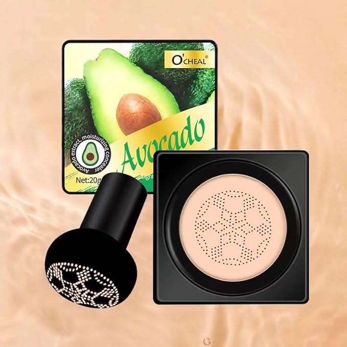 O'CHEAL Mushroom Head Air Cushion BB Cream Foundation Cream for Face Makeup Concealer Cushion for Face Comestics Make Up Cushion Compact Ivory