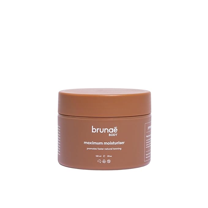 BRUNAE BODY® Maximum Tanning Moisturizer [FOR DARKER & FASTER TAN] - Skin Firming Pre-Tan Preparation Lotion - Hydrating Body Lotion for Sun Bed with Jojoba, Avocado & Tamanu Oil - Vegan & Aussie Made