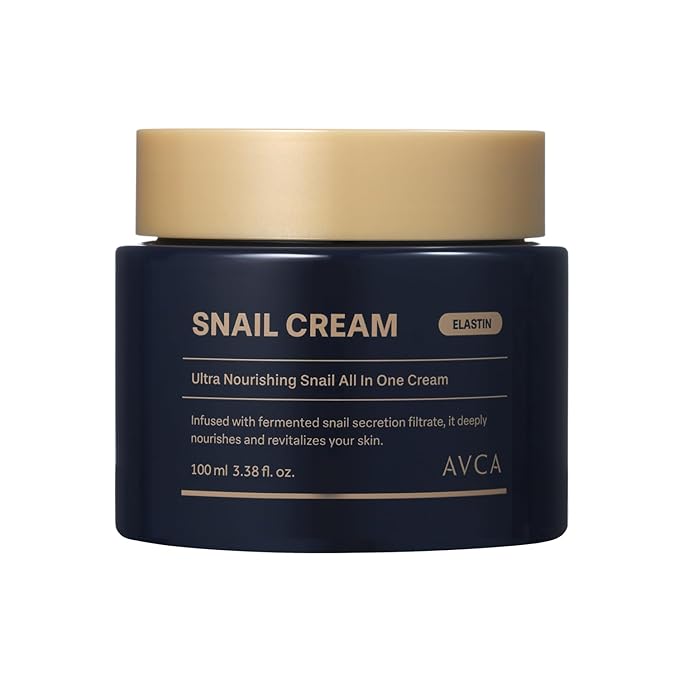 AVCA Snail Mucin Face Cream Moisturizer 100ml(3.38 fl. oz) – Hydrating Anti Aging Korean Skin Care, Helps Improve Elasticity & Fine Lines with HA & Collagen