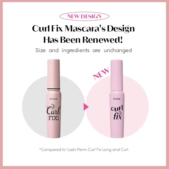 ETUDE Curl Fix Mascara & Eyelash Curler SET #1 Black New | A curl fix mascara that keeps fine eyelashes powerfully curled up for 24 hours by ETUDE's own Curl 24H Technology | K-beauty