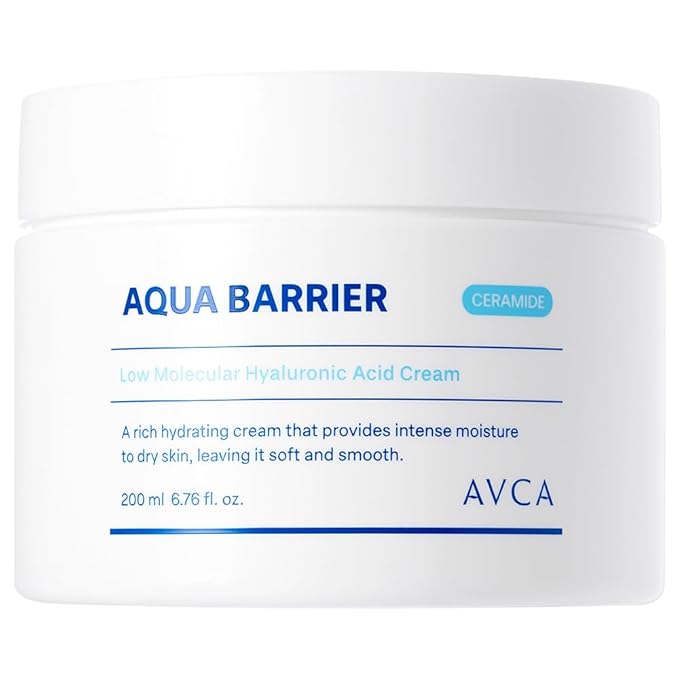 AVCA Aqua Hyaluronic Acid Daily Moisturizer 200ml(6.76 fl. oz) – Ceramide Barrier Support Cream for Dry Skin, Lightweight Rich Texture