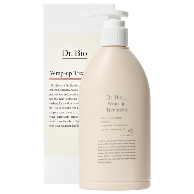 Dr. Bio Wrap-Up Treatment (8.45oz/250ml)| Damaged Hair Repair Treatment, Moisturizing Protein Conditioner for Volume with Probiotics & Amino Acid, Sensitive Scalp Relief, Korean Hair Care, Vegan | silicon-free, Vegan, Korean Hair Care, Moisturizing Pro...