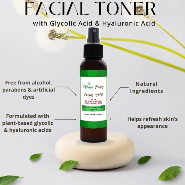 Glow Revival Toner Mist – Plant-Based Hydration & Gentle Exfoliation with Glycolic & Hyaluronic Acids