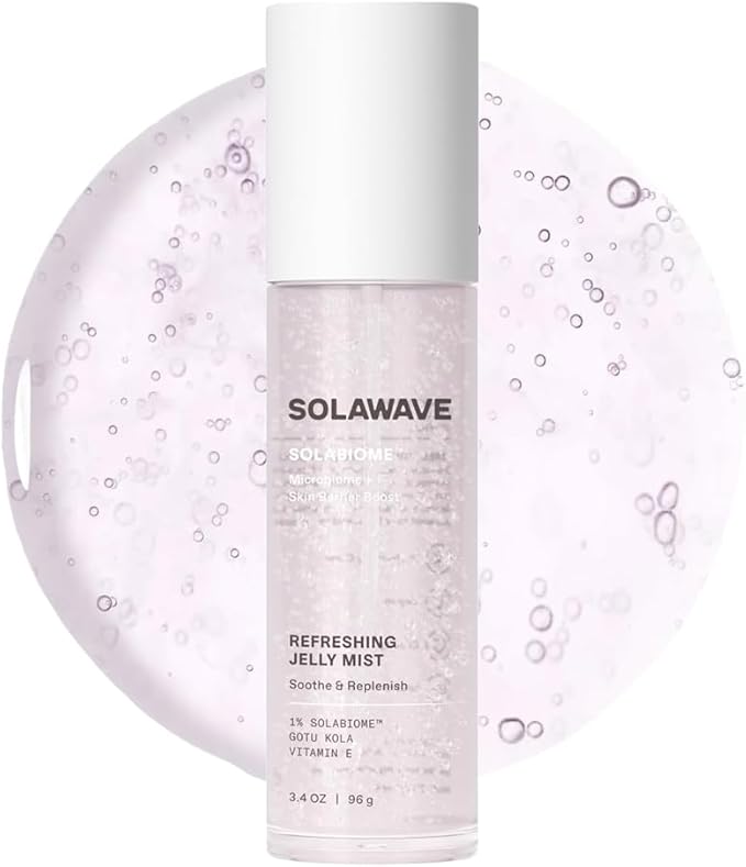 Solawave Refreshing Jelly Mist Toner with Gotu Kola, Prebiotics, Probiotics, Hydrating Pro Vitamin B5 for All Skin Types (3.4 OZ)