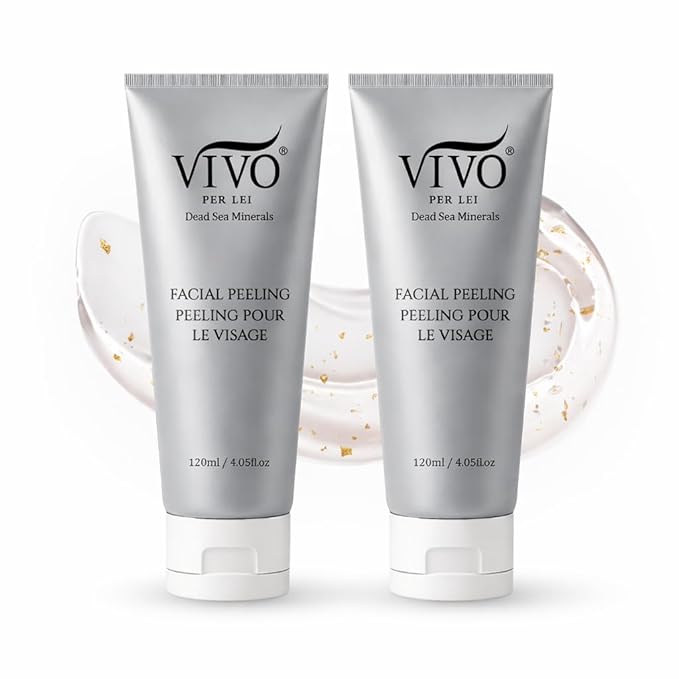 Vivo Per Lei Facial Peeling Gel - Helps Address Dead Skin Buildup - Gentle Exfoliating Gel for Rough, Dry, Sensitive or Mature Skin - Face and Body Scrub - Non Abrasive - 4.05 Fl. Oz. - Pack of 2