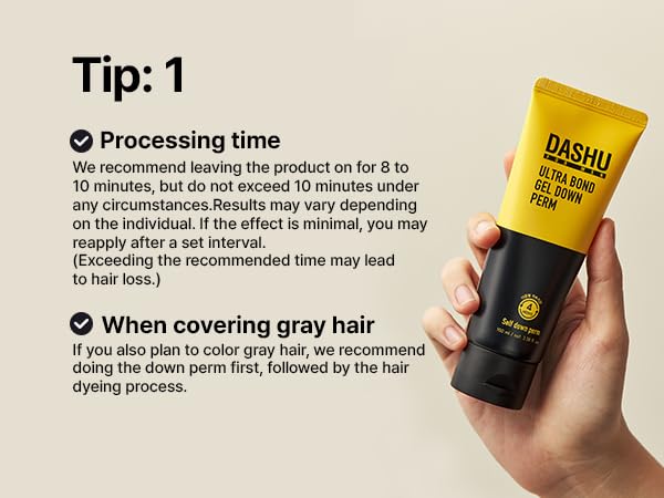 DASHU Down Perm Cream for Men 3.5oz - Korean Hair Straightening Perm Kit, Ultra Bond Gel, Helps Tame Frizzy Hair, Premium Perm Solution, 10-Minute Quick Down Perm, Long-Lasting Hold