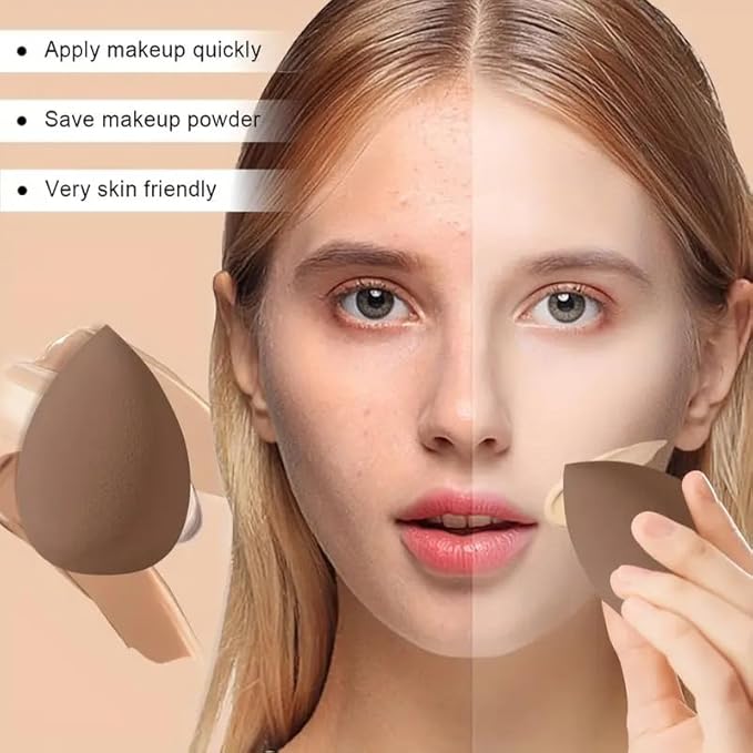 HGHDBT 42Pcs Brown Makeup Brushes Set Professional Premium Synthetic for Blush Foundation Eye Shadow Concealer Powder Eye & Face Make up Brush Kit with Beauty Blender Sponge Set Tools