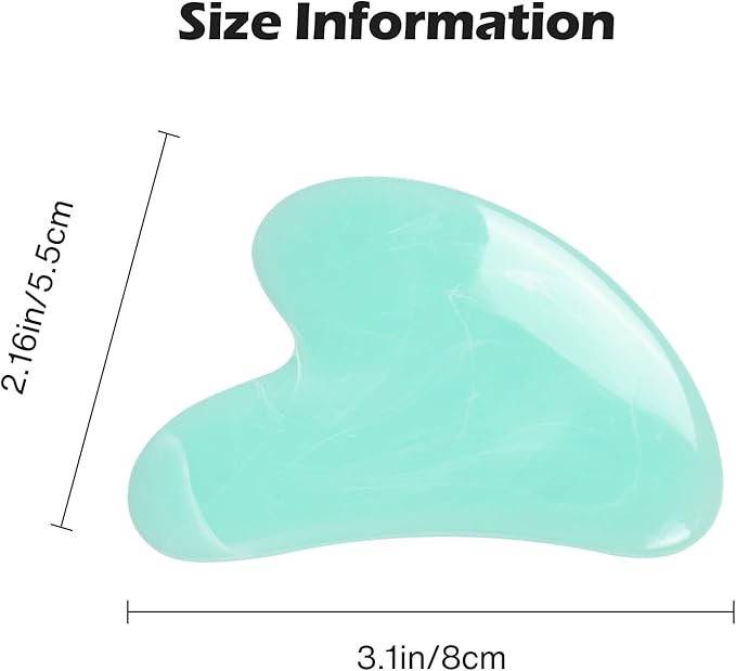 Gua Sha Facial Tools,Guasha Tool for Face,Facial and Body Massager for Women，Green