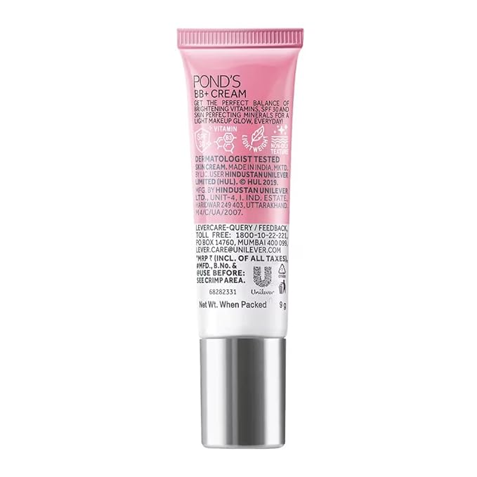 POND-S BB+ Cream, Natural Light Coverage, 18g, Pack of 2 (Natural Shade)