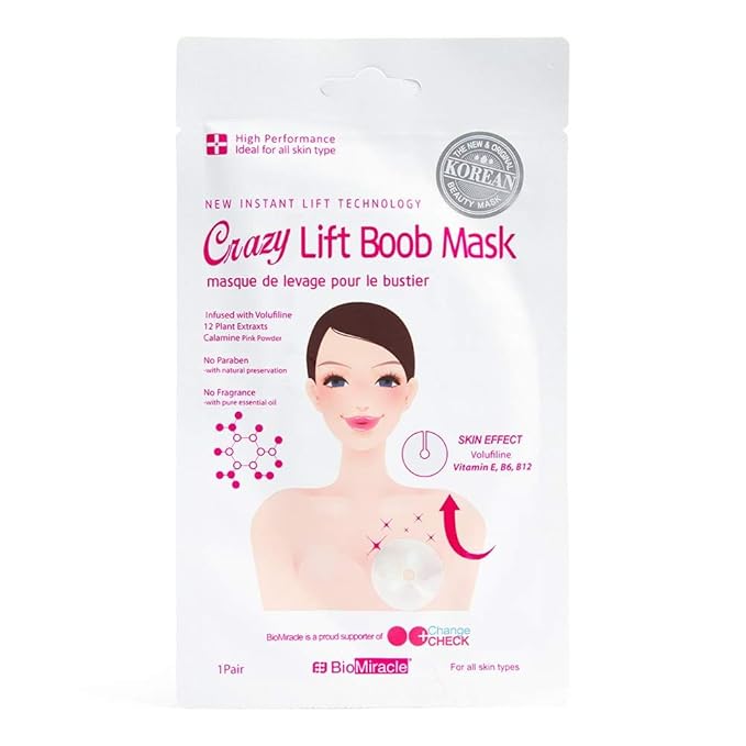 BioMiracle Breast Lift Mask - Hydrates Skin, Firms Breasts, Soothes Irritation, Fragrance Free