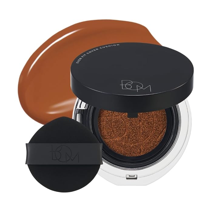 BOM COSMETICS Even Fit Cover Cushion 43N Cinnamon 15g, Skin Tint Concealer Foundation for Full Coverage with Weightless Wear and a Buildable, Natural Skin-Fit Finish, Beauty, Korean Makeup Foundation