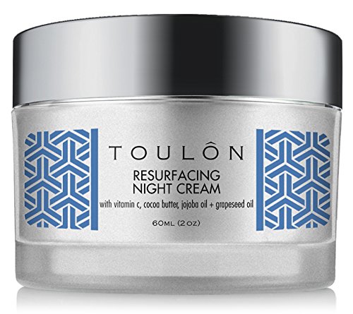 TOULON Night Face Cream For Women - Best Natural Face Moisturizer for Dry Skin with Vitamin C, Cocoa Butter & Grapeseed Oil to Build Collagen, Reduce Fine Lines & Firm Neck and Decollete