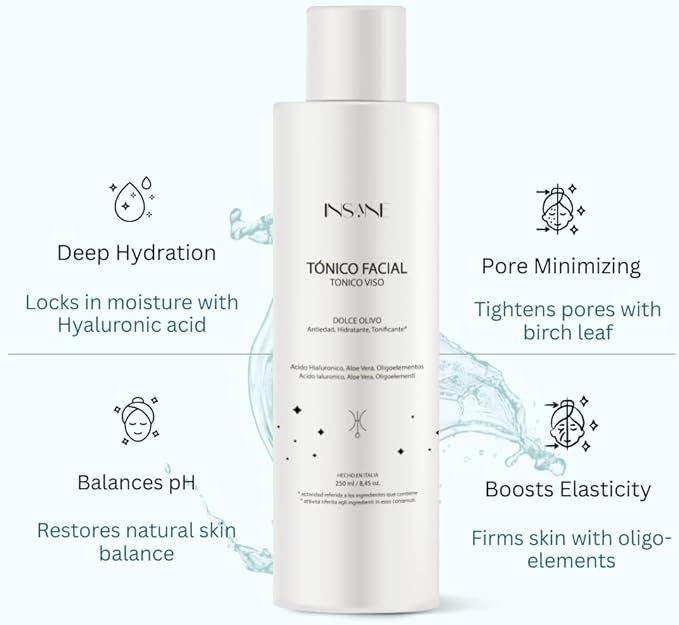 Hydrating Hyaluronic Acid Face Toner for Sensitive Skin – Pore-Minimizing, Anti-Aging & Radiance-Boosting with Aloe Vera, Oat & Birch Leaf – Alcohol-Free & Dermatologically Tested