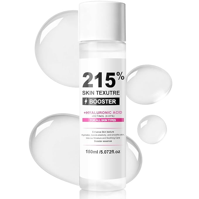 Skin Texture Booster Essence 5.07 fl oz, Hydrating Facial Toner Serum with Hyaluronic Acid, Retinol & Collagen, Lightweight Moisture Booster for Smooth Firm Supple Skin, Korean Skincare