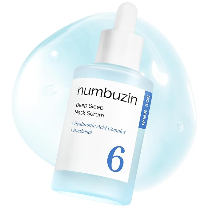 numbuzin No.6 Serum | Deep Sleep Mask Serum | Iceland Glacier Water for Instant and Long-lasting Hydration with Hyaluronic Acid & Niacinamide | Korean Skincare for Dry Skin | 1.69 fl. oz.