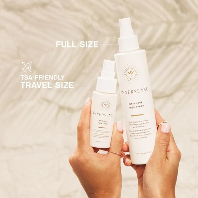 INNERSENSE Organic Beauty - Natural Hair Love Prep Spray | Thermal Care, Style Retention, Bodifying | Non-Toxic, Cruelty-Free, Clean Haircare (2 Pack - 2 fl oz | 59.1 mL each)