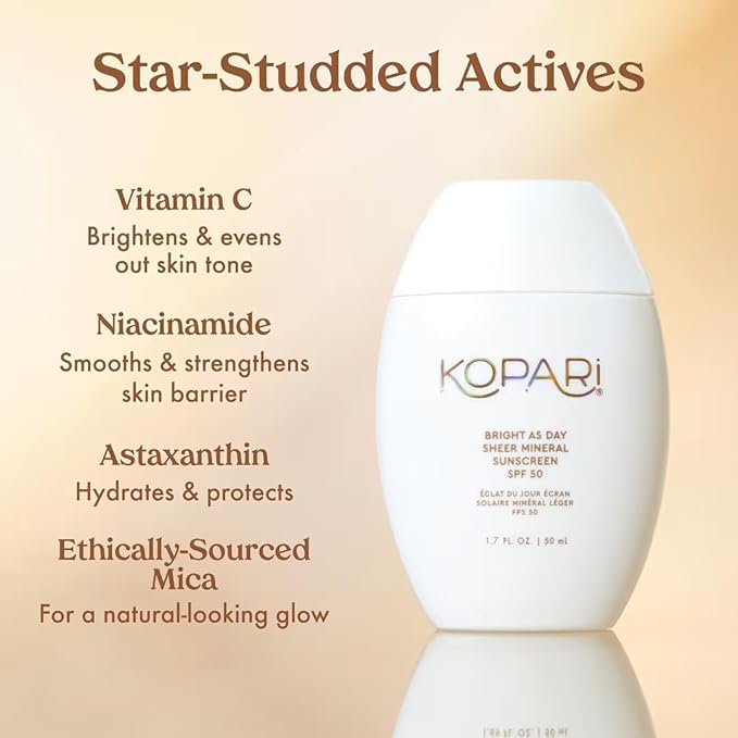 Kopari Bright as Day Sheer Mineral Sunscreen SPF 50 & Sun Shield Soft Glow Daily Face SPF 30