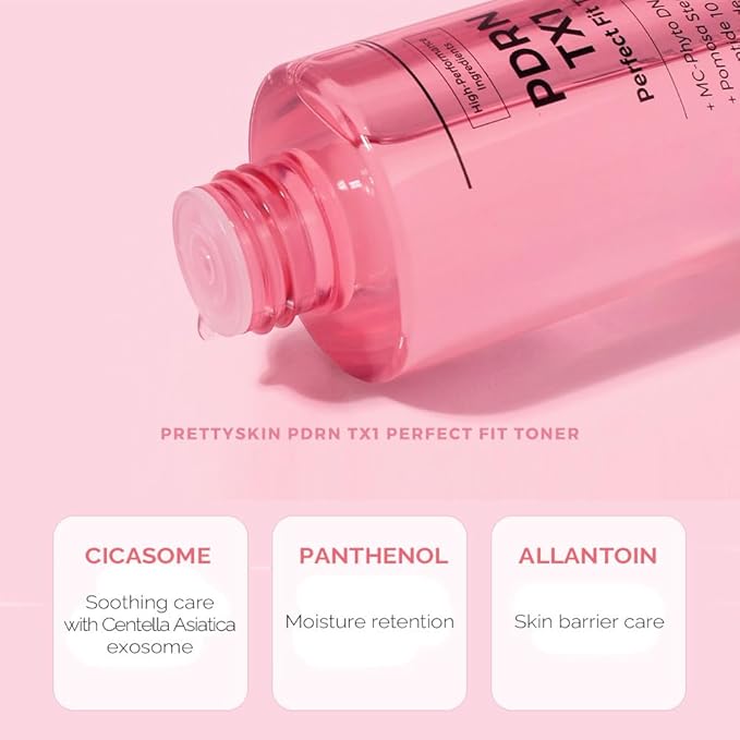 PRETTYSKIN Vegan Rose PDRN 21% Facial Toner 6.93 fl oz-Pomegranate Exosome & CICASOME K-Beauty Skincare-Hydrating Essence Toner with Niacinamide, Peptides, Panthenol for Radiant & Soothed Skin Barrier