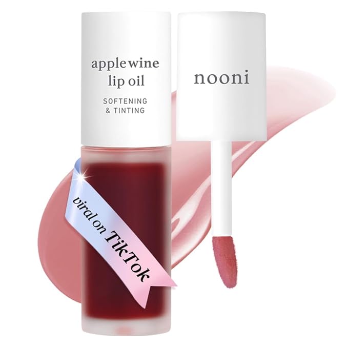 NOONI Korean Lip Oil - Applewine | Long-Lasting, Moisturizing, Plumping, Revitalizing for Dry Lips, Waterproof, No Peel Off, Hydrating Lip Stain, Stocking Stuffers, Gifts For Women, 0.12 FL Oz