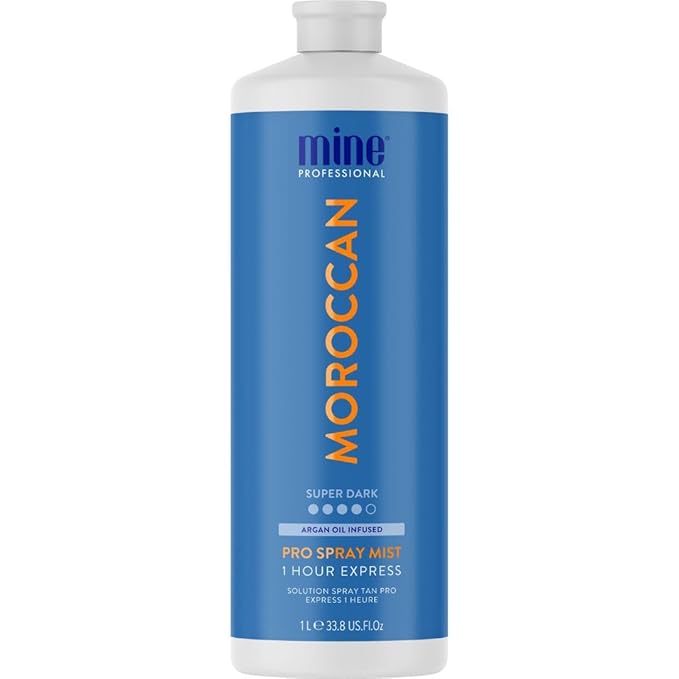 MineTan Spray Tan Solution | Moroccan - Fake Tanning Mist Best for Dark Bronzed Glow Skin Finish, Fast Drying, 1 Hour Express, Hydrating, Salon Professional Formula, Vegan, 33.8 Fl Oz