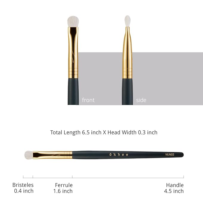 SOO ADOR okhee Point Eyeshadow Brush NUN02 – Professional Korean Eye Makeup Brush for Precise Detail Shadow, Strong Color Payoff, Under Eye & Point Application