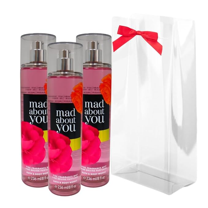 Bath & Body Works MAD ABOUT YOU Fine Fragrance Mist Gift Set with a Red Bow for Holiday & Gifts - Pack of 3