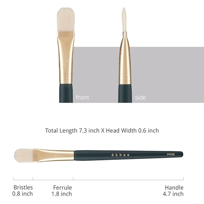 [SOO ADOR] okhee Wide Concealer & Detail Base Brush PIV06 - Perfect for Seamless Concealer Application and Base Detailing | Designed by K-Pop Makeup Artist Seo Ok | Makeup Brush Base Brush