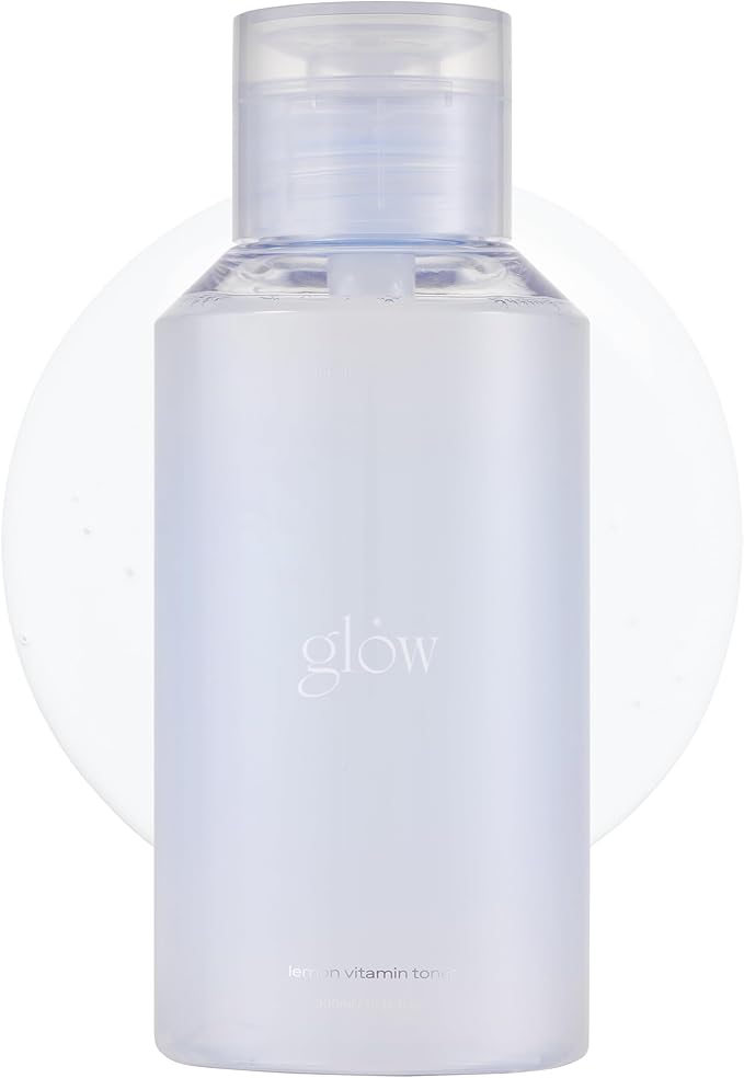 glow Lemon Vitamin Toner, Korean Skin Care, Hydrating with hyaluronic Acid, mild Exfoliation, Jeju Lemon Water for Refreshing deep‑Moisture, Highly Absorbent Formula, Cruelty‑Free, 10 fl oz