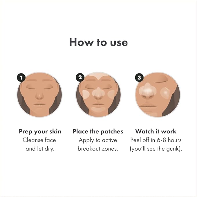 Mighty Patch™ Face Patch from Hero Cosmetics - XL Hydrocolloid Face Mask for Acne, 5 Large Pimple Patches for Zit Breakouts on Nose, Chin, Forehead & Cheeks - Korean Skin Care (1 Count)