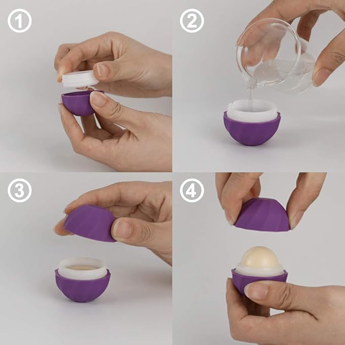 longway 0.24Oz (7ml) Empty Lip Balm Sphere Containers | Screw Cap Lipstick Tubes/Chapstick Tubes/Chapstick Holder for Lip Gloss & BPA FREE (Pack of 10, Purple)