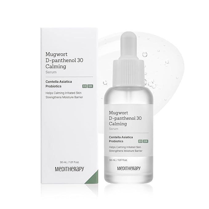 MEDITHERAPY Mugwort D-Panthenol 30 Calming Serum, High Concentration for Skin Barrier & Deep Calming, Pure Ingredients, Korean Skincare 1.01 fl.oz