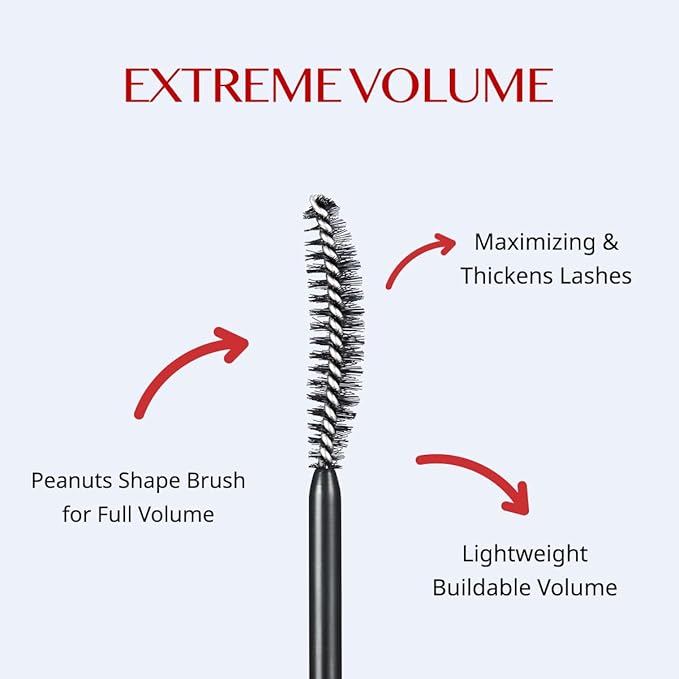 CLIO Kill Lash Superproof Mascara, Waterproof Volumizing Mascara with Peanut-Shaped Brush, Bold Full Lash Effect, Smudge-Resistant Long Wear, Buildable Definition (004 Extreme Volume)