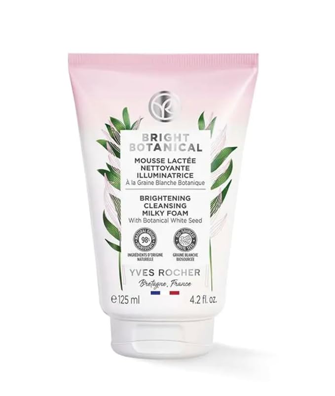 Yves Rocher Bright Botanical Skincare Set of 3 Cleansing Mousse 125 ml/4.2 flOz Moisturizing Tonic Lotion 200 ml/6.7 flOz Day & Night Moisturizing Cream 50 ml/1.7 flOz Radiance Care