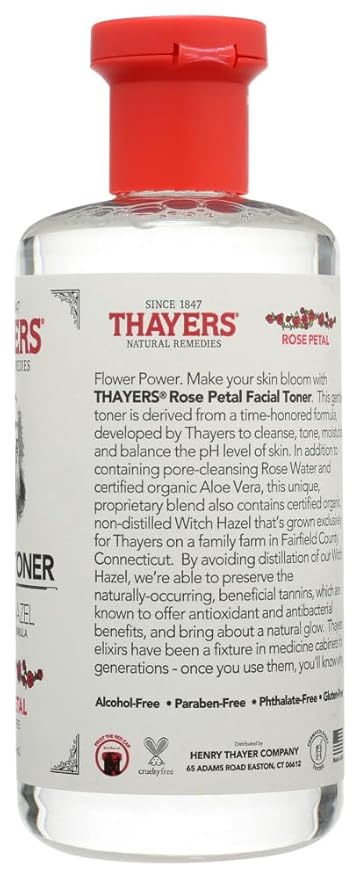 Thayers Alcohol-Free Rose Petal Soothing Witch Hazel for Face & Skin with Aloe Vera UcvrXn, 3Pack (12 oz)