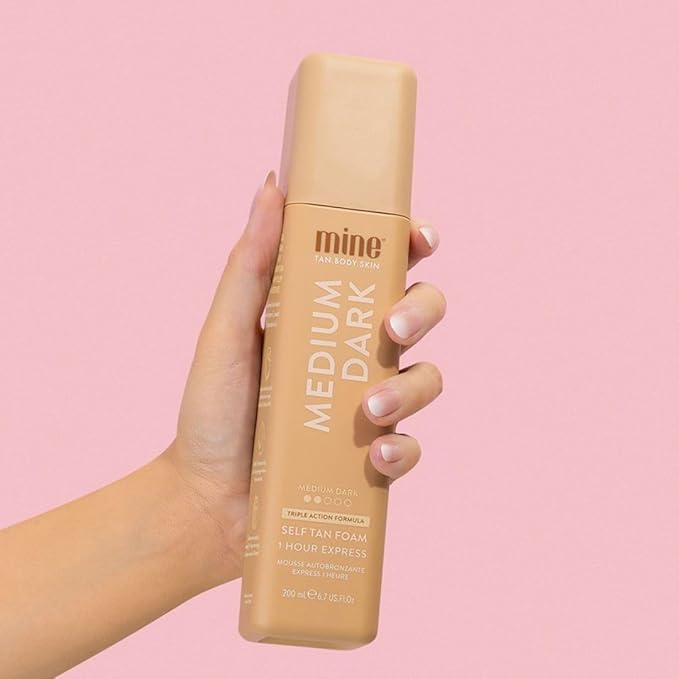 MineTan Medium Dark Self Tanning Foam | Bronze Collection - Best Fake Tanner Mousse for a Natural Sunless Glow, 1 Hour Express, Face & Body, Ultra Hydrating Formula, Coconut Scented, Vegan 6.7 Fl Oz
