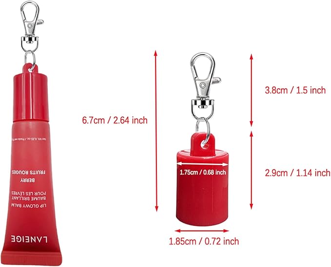 4 PSC Keychain Cap Compatible with LANEIGE 0.35oz Lip Balm,Portable Holder Keychain Cap