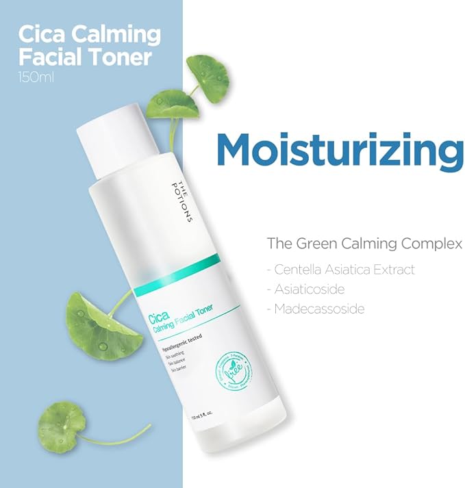 The Potions Centella Asiatica Calming Facial Toner | for Acne Prone Skin, Dry and Sensitive Skin | Sking Soothing, Skin Balance, Skin Barrier | 5 fl. oz, 150 ml | Korean Skin Care