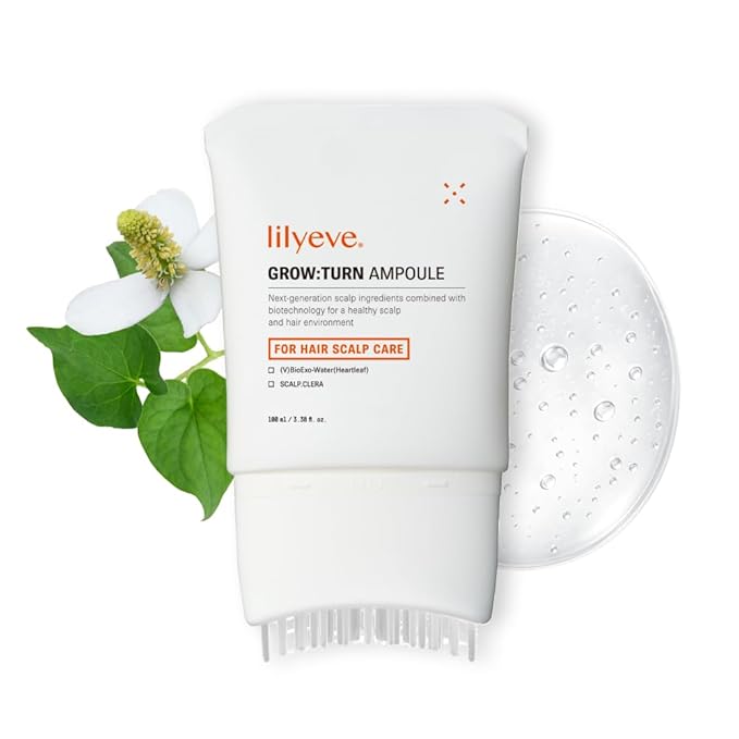 lilyeve GROWTURN Hair Growth Serum with Built-in Brush, Heartleaf-Derived Exosomes to Revitalize, Scalp Massager, Korean Hair Care, 3.38 fl. oz. (Pack of 1)