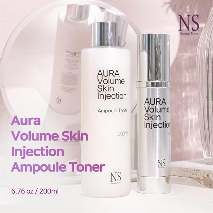 Aura Volume Skin Injection Ampoule Toner | Korean Skin Care | Improvement of Volume Elasticity | High-Content Peptide Liposomal Adenosine (6.7 fl oz)