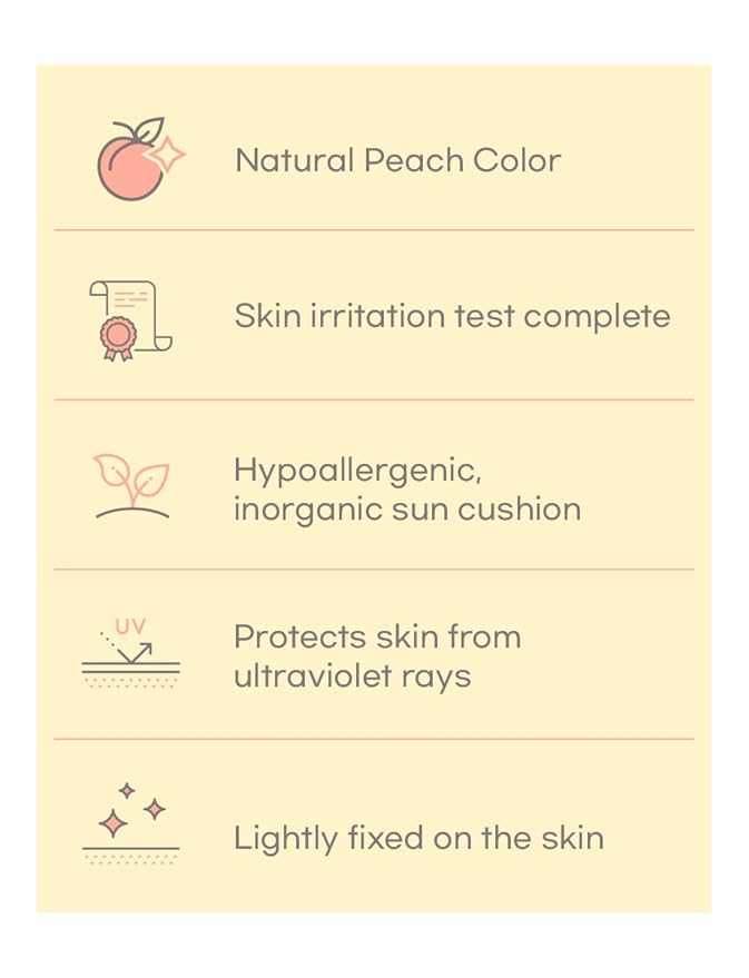 Shingmulnara Oxygen Water Tone Up Sun Cushion SPF50+ PA++++ (15g + 15g Refill) (#02 Peach) + Kitty Friends character sticker