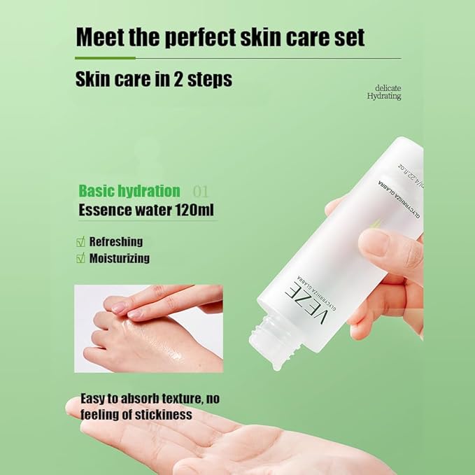 Glycyrrhiza Glabra Licorice Essence Set – 2 Pack Hydrating & Brightening Skincare – Moisturizing Toner & Essence for Dry, Dull Skin – Soothing, Radiant Complexion (2 x 120ml)