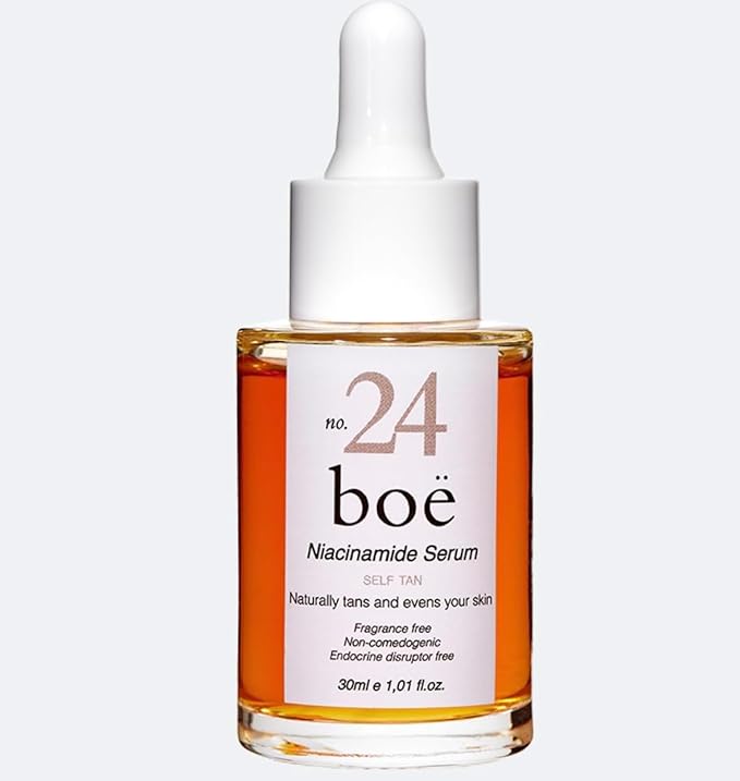 Niacinamide Serum Boë No.24 with Self Tan, Allantoin + Vitamin B3, GOLDEN GLOW Skincare, Vegan Friendly, Suitable For All Skin Types - 30ml