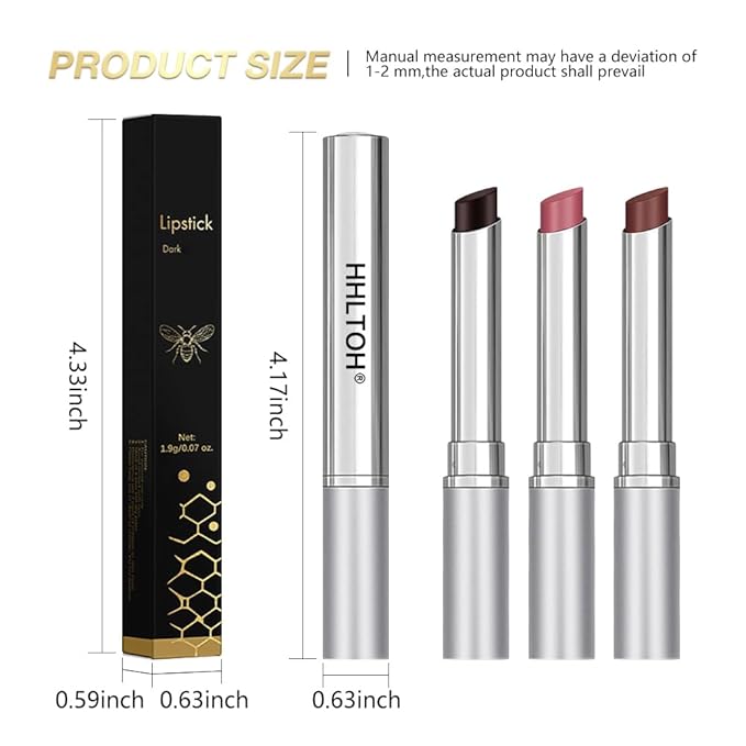 Honey Tinted Lip Balm Lipstick Set of 3, Nude + Pink + Black, Sheer Hydrating & Lightly Tinted Lip Color, Moisturizing Nourishing Lip Balm with Natural Black Cherry Tint, For All Skin Tones