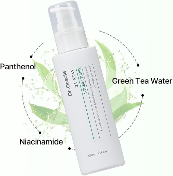 A-Thera Toner Facial Moisturizer Face Serum Korean Skincare Toner for Sensitive Skin, (4.05fl.oz.fl.), Dermatologist Tested, 21;Stay by DR.ORACLE