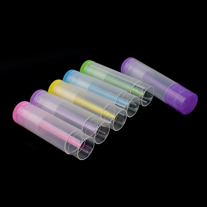 25 Pcs Clear Empty Lip Balm Tubes Lip Balm Containers Lipstick Container with Caps DIY Lip Balm Tubes Refillable Lip Balm Tube for Homemade Lip Gloss Lipstick 5.5Ml Plastic Lip Balm Containers